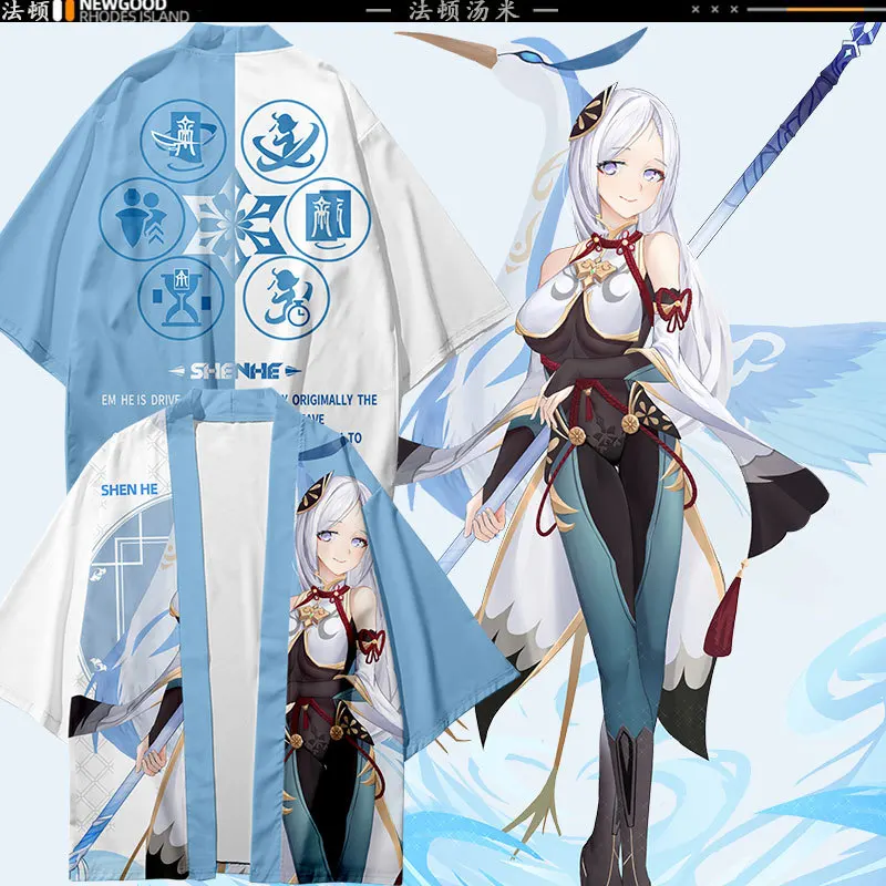 

Женская/Мужская накидка для косплея Genshin Impact Shenhe Haori, куртка с коротким рукавом для вечевечерние НКИ на Хэллоуин