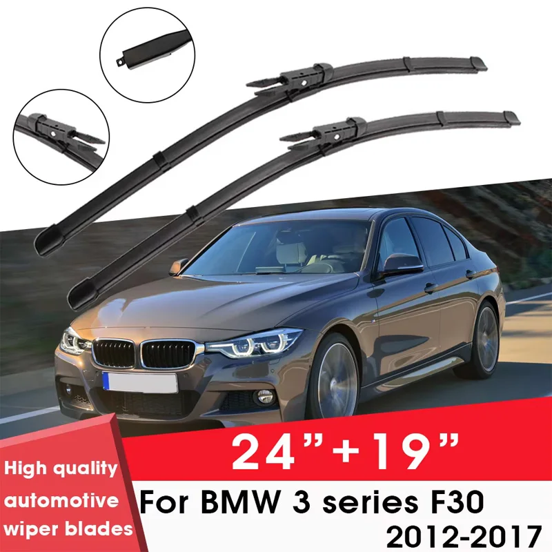 

Щетка стеклоочистителя автомобиля для BMW 3 серии F30 2012-2017 24 "+ 19" лобовое стекло чистый натуральный резиновый автомобильные дворники аксессуары