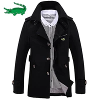 high quality mens business leisure medium length jacket windbreaker fashion trend printed jacket coat windbre