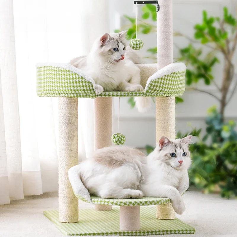 

Тысяча птиц, искусственная рамка для кошек, многофункциональная Когтеточка, Двухслойный дизайн, дом для кошек, утолщенное бархатное дерево, кошки