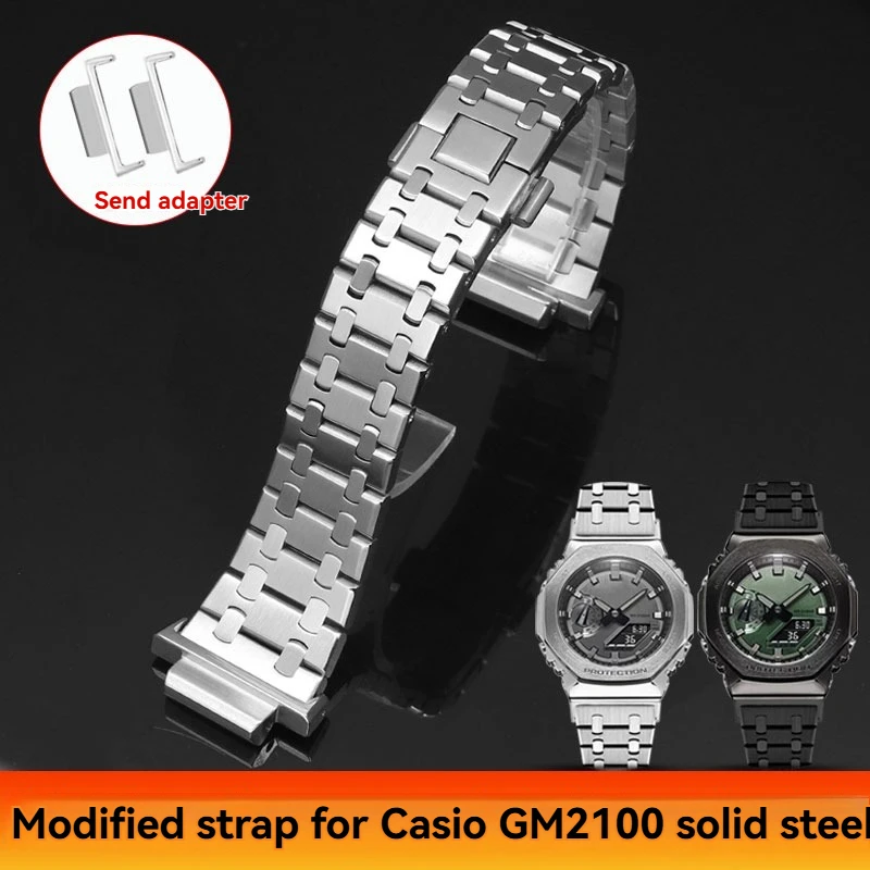 Фото Ремешок для часов из нержавеющей стали для Casio G-Shock GA-2100/GA-2110/GA-B2100/GM2100 |   Замена 16 мм |   Прочный металлический ремешок для часов №2
