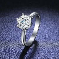 six claw 925 silver ring moissanite stone ring lady ring classic six claw crown proposal diamond rings moissanite ring