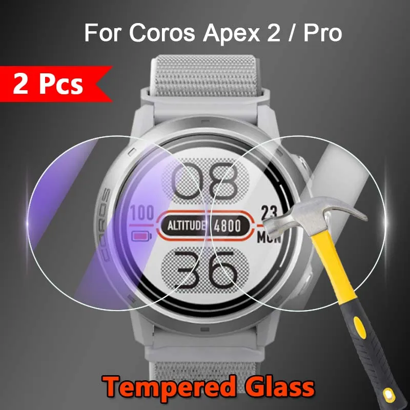 2pcs-for-coros-apex-2-pro-smartwatch-25d-ultra-slim-clear-anti-purple-light-9h-tempered-glass-guard-screen-protector-film