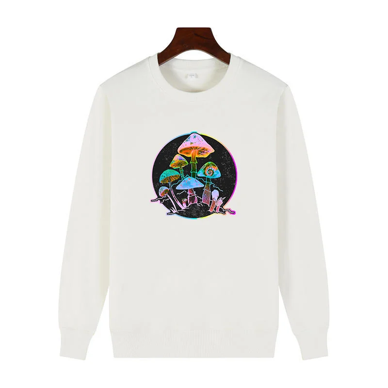

Garden Of Shrooms Psylocybin Mushrooms Unisex raphic Round neck hoodie sweatshirts For all ages cotton thick sweater hoodie