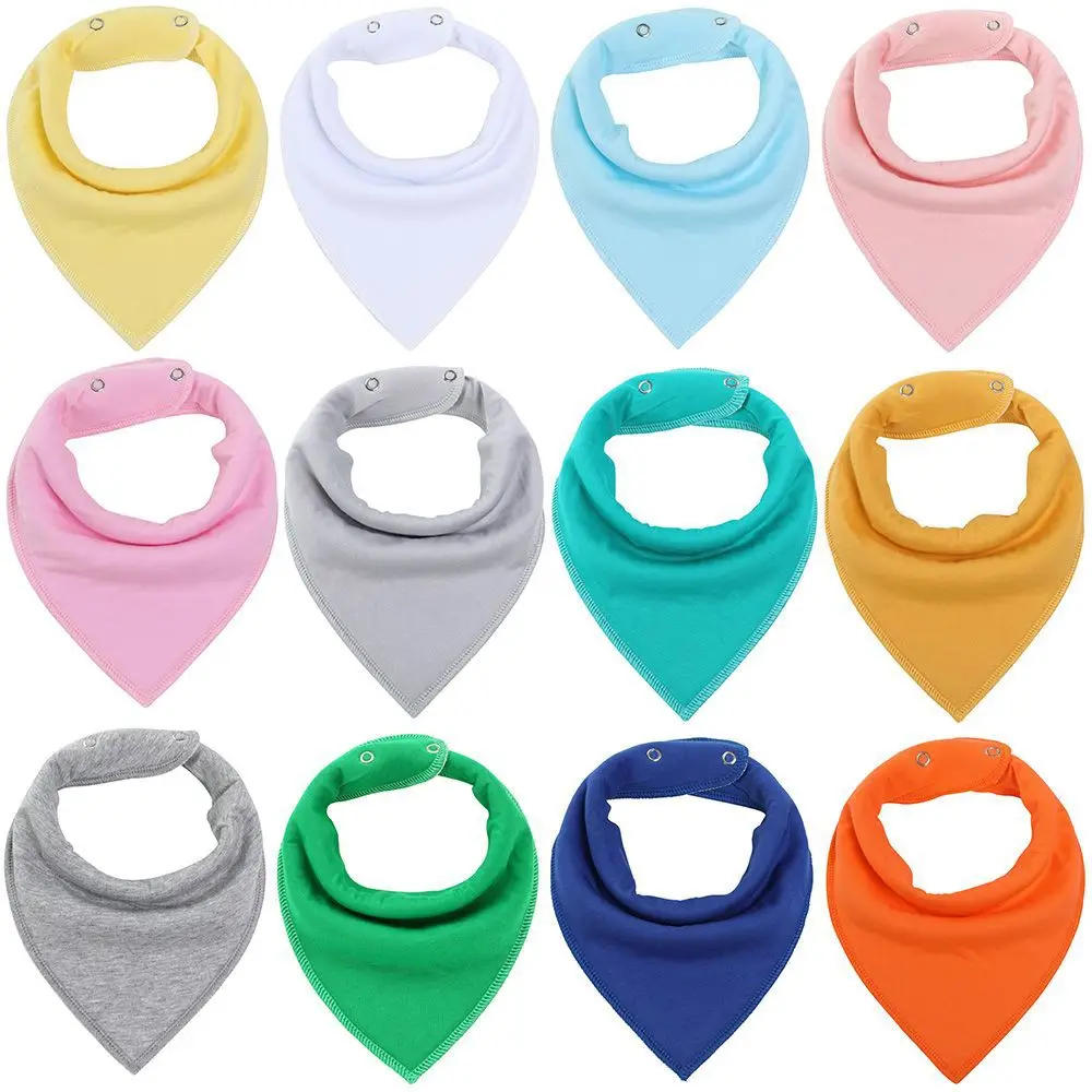 

Baby Bandana Bibs Solid Color 100% Organic Cotton Baby Feeding Bibs for Drooling and Teething Soft and Absorbent Burp Cloth