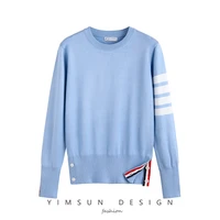 tbb style early autumn new striped pullover round neck sweater loose men and women couples with the same style tops