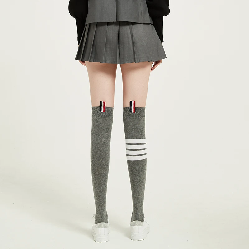 Autumn and winter TB four bars in the tube socks calf socks gray leggings Japanese JK knee socks stockings net red ins tide