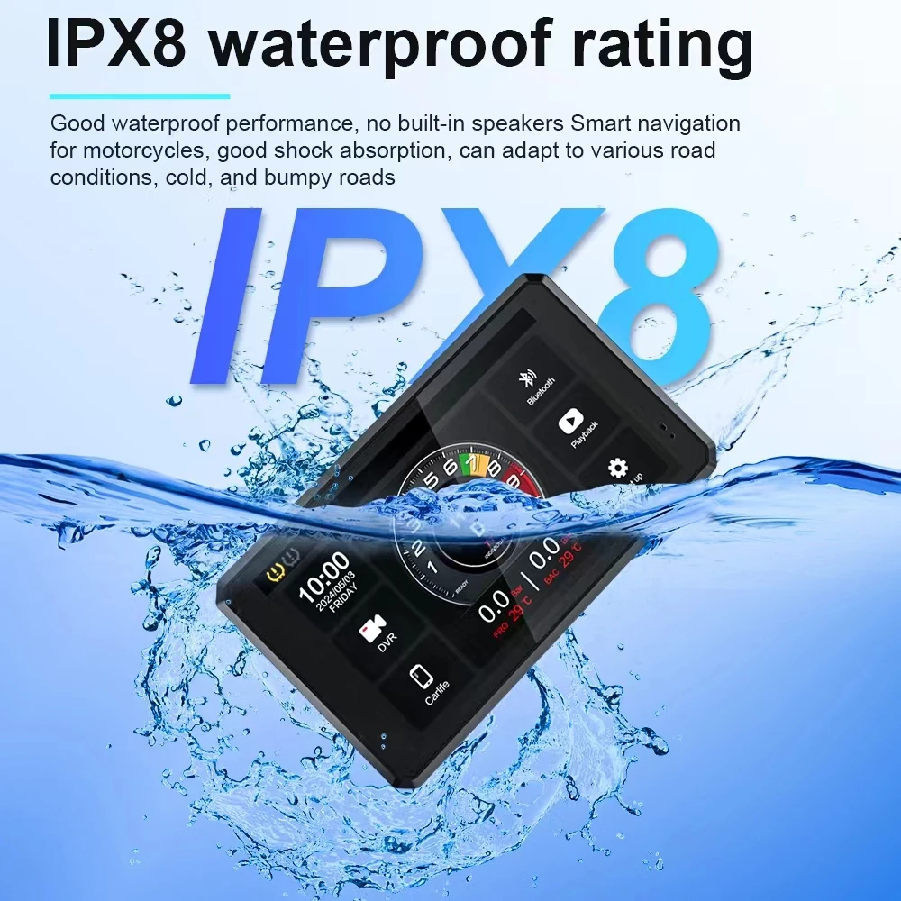 Мотоцикл Carplay Android Auto GPS-навигация IPX8 водонепроницаемый для Moto мультимедийная