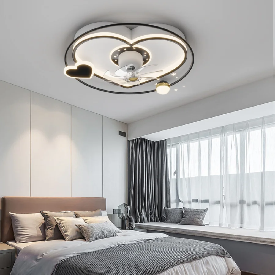 

Nordic bedroom decor led lights for room Ceiling fan light lamp restaurant dining room Ceiling fans with lights remote control
