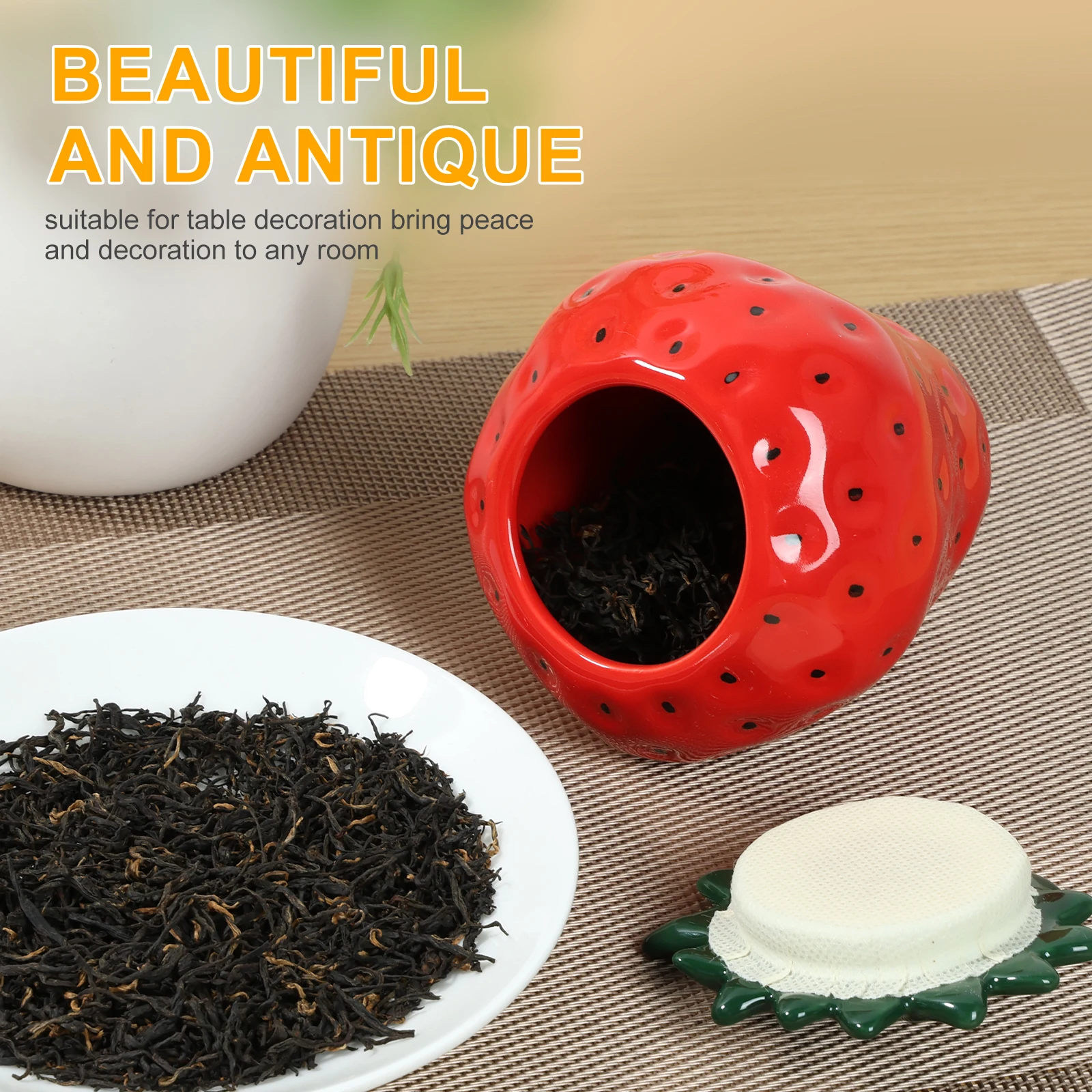 Симпатичная Керамическая Банка В Форме Клубники С Крышкой