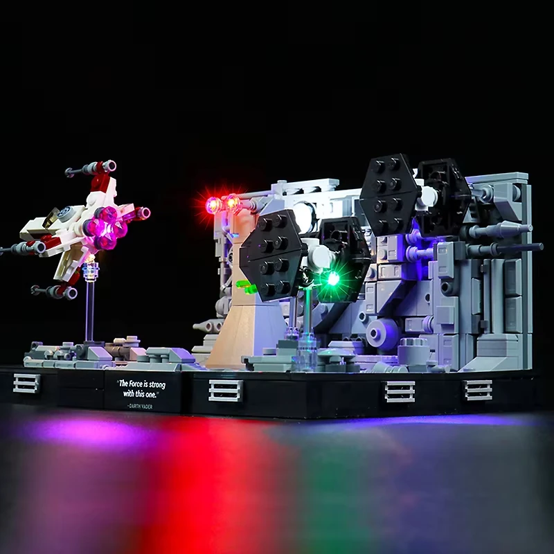 Фото Комплект светодиодных фонарей «сделай сам» для LEGO 75329, набор кирпичей Death Star Trench Run Diorama Buillding (только светодиодный светильник, модель без блоков) №5