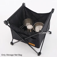 hanging oxford cloth for picnic outdoor camping invisible pocket folding table storage net bag kitchen large capacity mesh