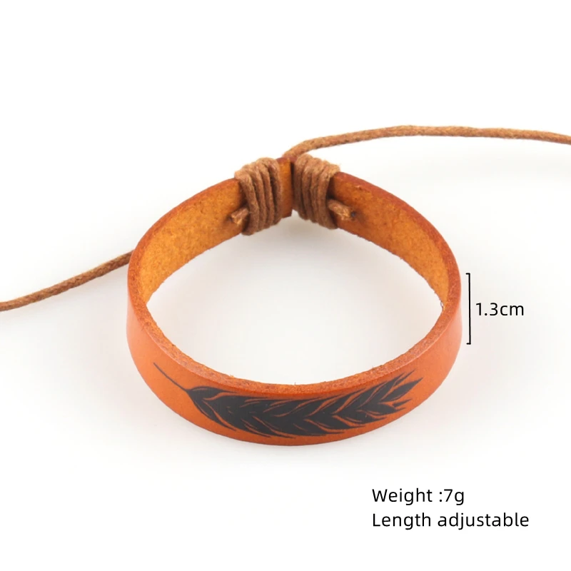 Европейский и американский индивидуальный кожаный браслет с ушками пшеницы