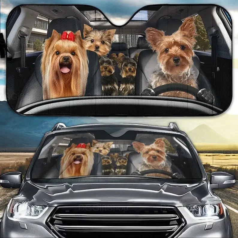 Солнцезащитный козырек для семейного автомобиля йоркширского терьера подарки