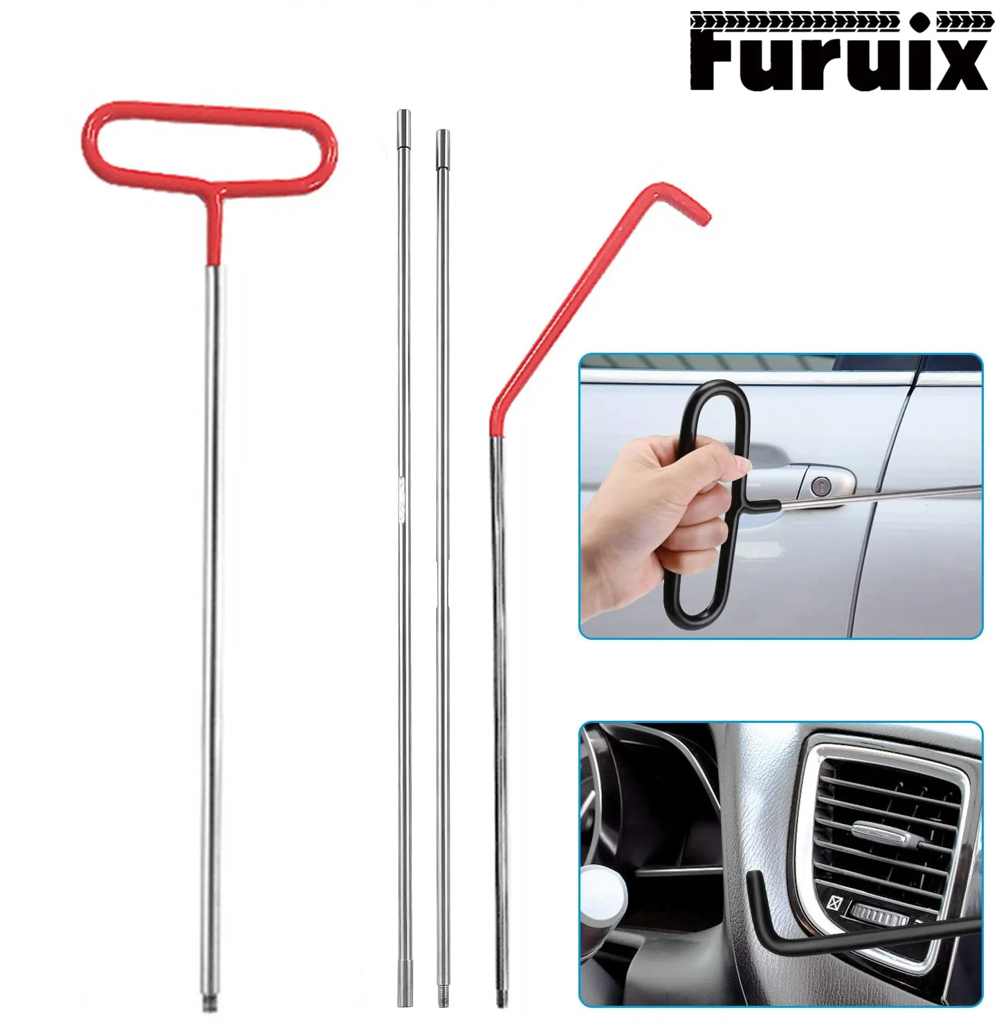 Car Tools Kit with Trim Removal Tool, Fastener Terminal Remover,Air Wedge Bag Pump Kit,Long Reach Grabber,for Car Home Use