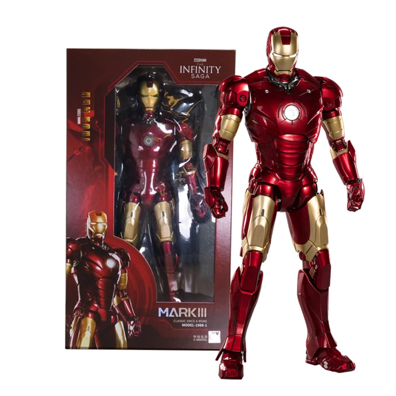 

ZD 1/5 Iron Man 36CM MK3 Original Marvel legends LED lighting 10th Anniversary Memorial Collect Tony Stark Model Action Figure