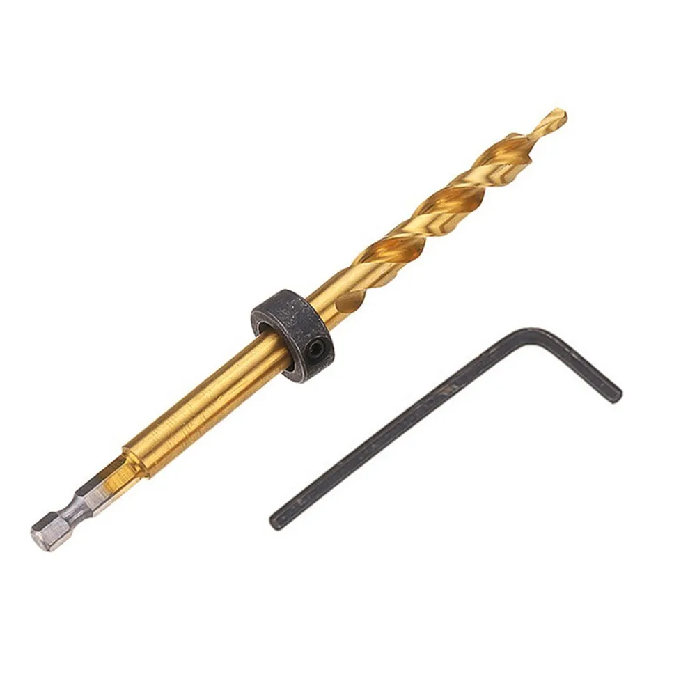 

3pcs Hex Pocket Hole 3/8inch Step Drill Bit Stop Collar Set For Jig Guide Woodworking Inclined Hole Locator Fast Shipping
