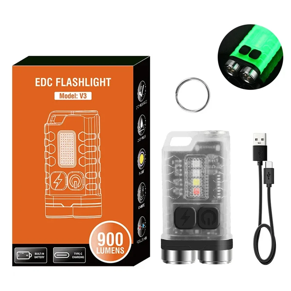 

V3 водонепроницаемый USB фонарик