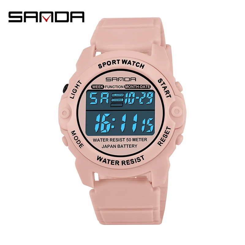 

SANDA Sports Women Watches Fashion Casual Waterproof LED Digital Watch Female Wristwatches For Women Clock Relogio Feminino 6003