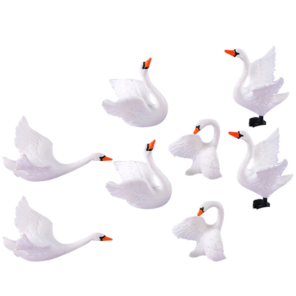 

8Pcs Miniature Swan Swan Decorations Swan Decor
