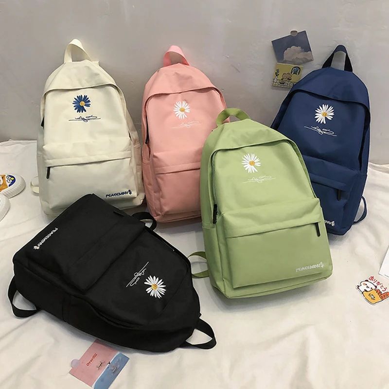 

2023 New Student Schoolbag Korean Version Of The Small Daisy Travel Shoulder Bag Hundred With Large Capacity Class Backpack