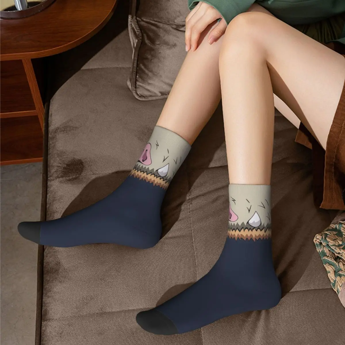 Сумасшедший дизайн Hashibira Inosuke аниме футбольные носки Demon Slayer длинные из