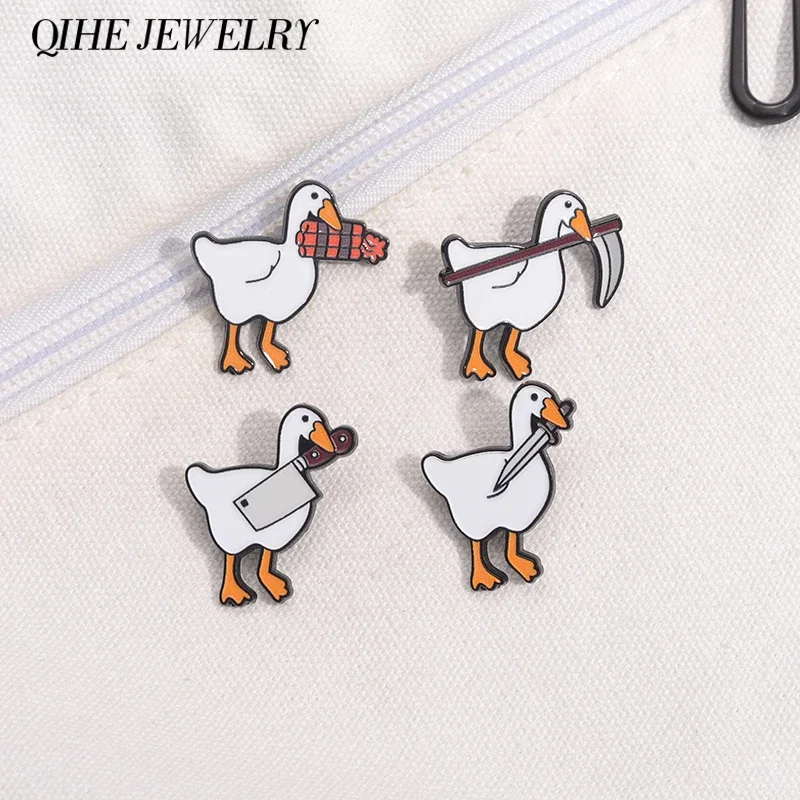 Брошь с изображением ножа гуся эмалированные булавки забавный мультяшный