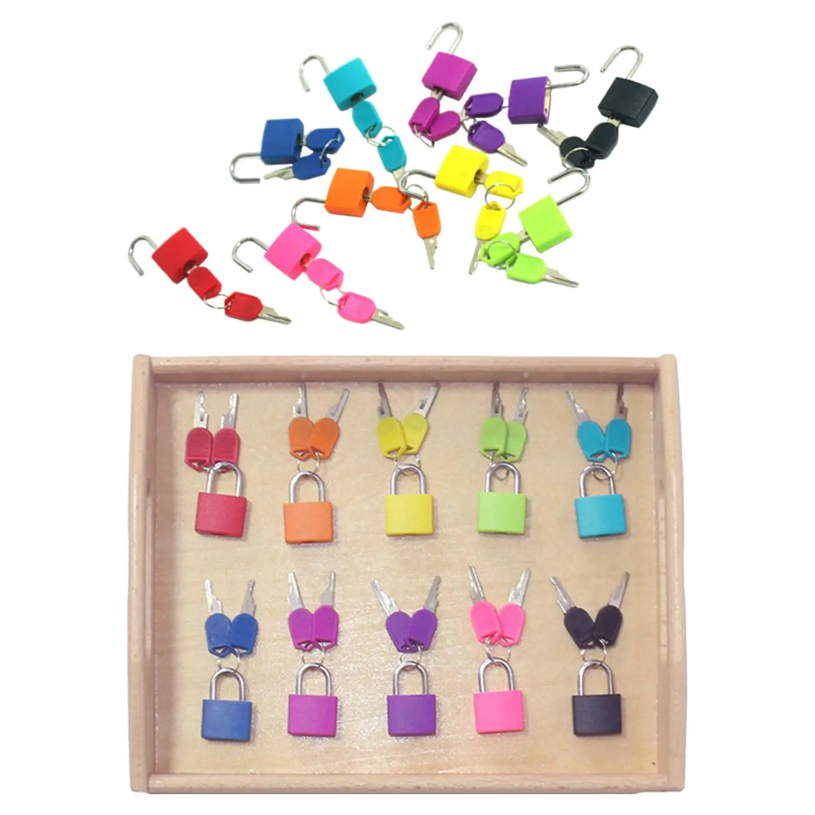 

Pack of 10 Keys and Locks Set Montessori Toy Matching Game for Kids Toddlers Boys Girls