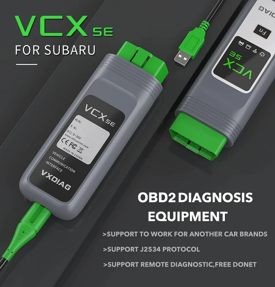 

Новый диагностический инструмент VXDIAG VCX SE для Subaru OBD2 с программным обеспечением 2022 SSM3 SSM4 с поддержкой Wi-Fi