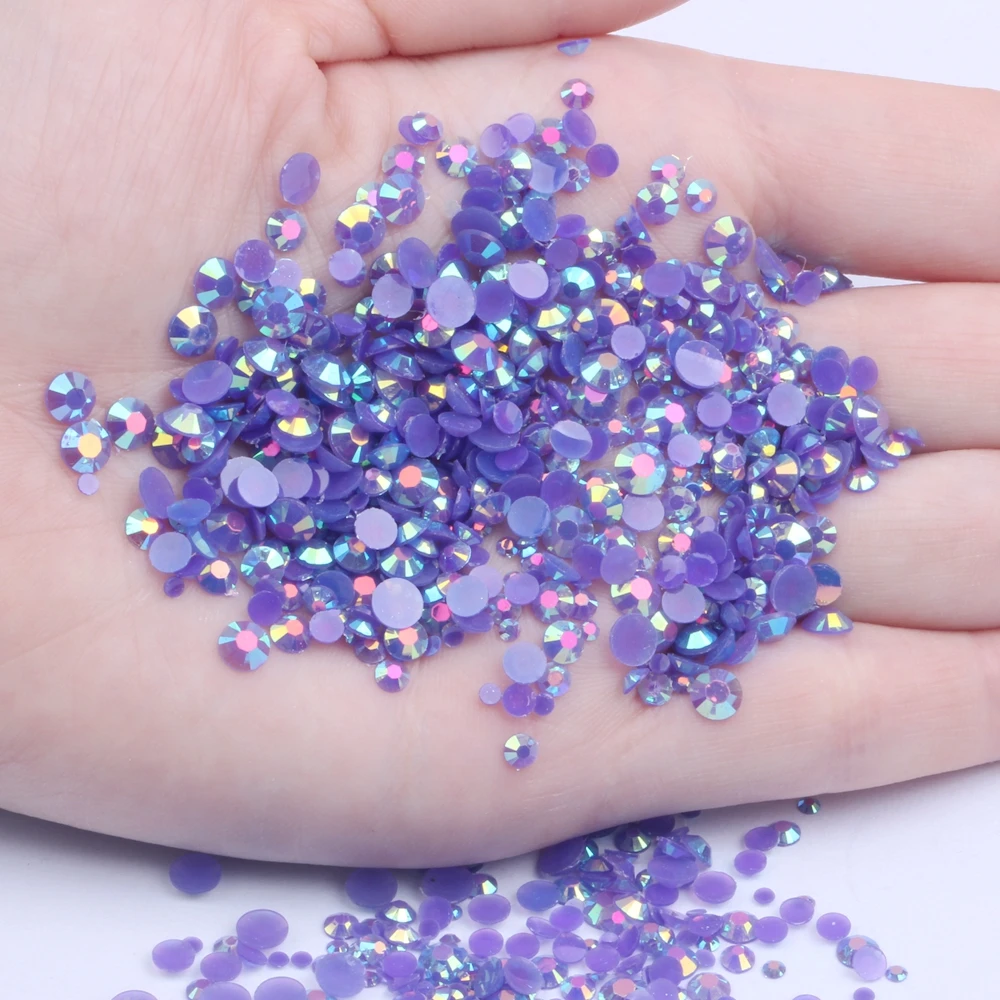 

Resin Rhinestones Purple AB Color 2mm-6mm 10000-50000pcs Round Flatback Non Hotfix Beads For Nails Art Diy Wedding Dress