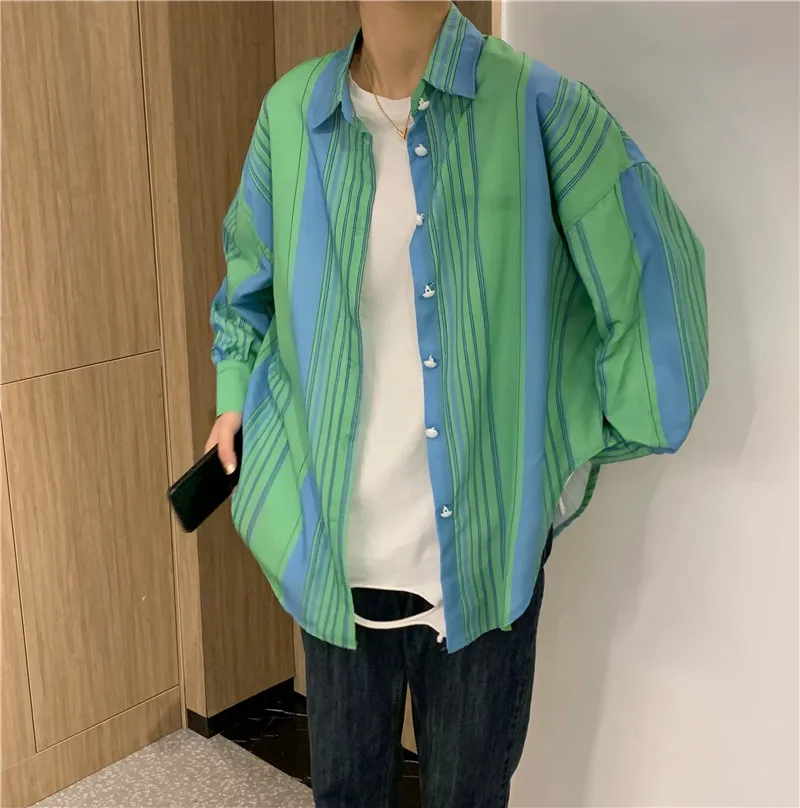 

Женская блузка в полоску, Повседневная Свободная универсальная рубашка в стиле оверсайз с лацканами, весна 2022