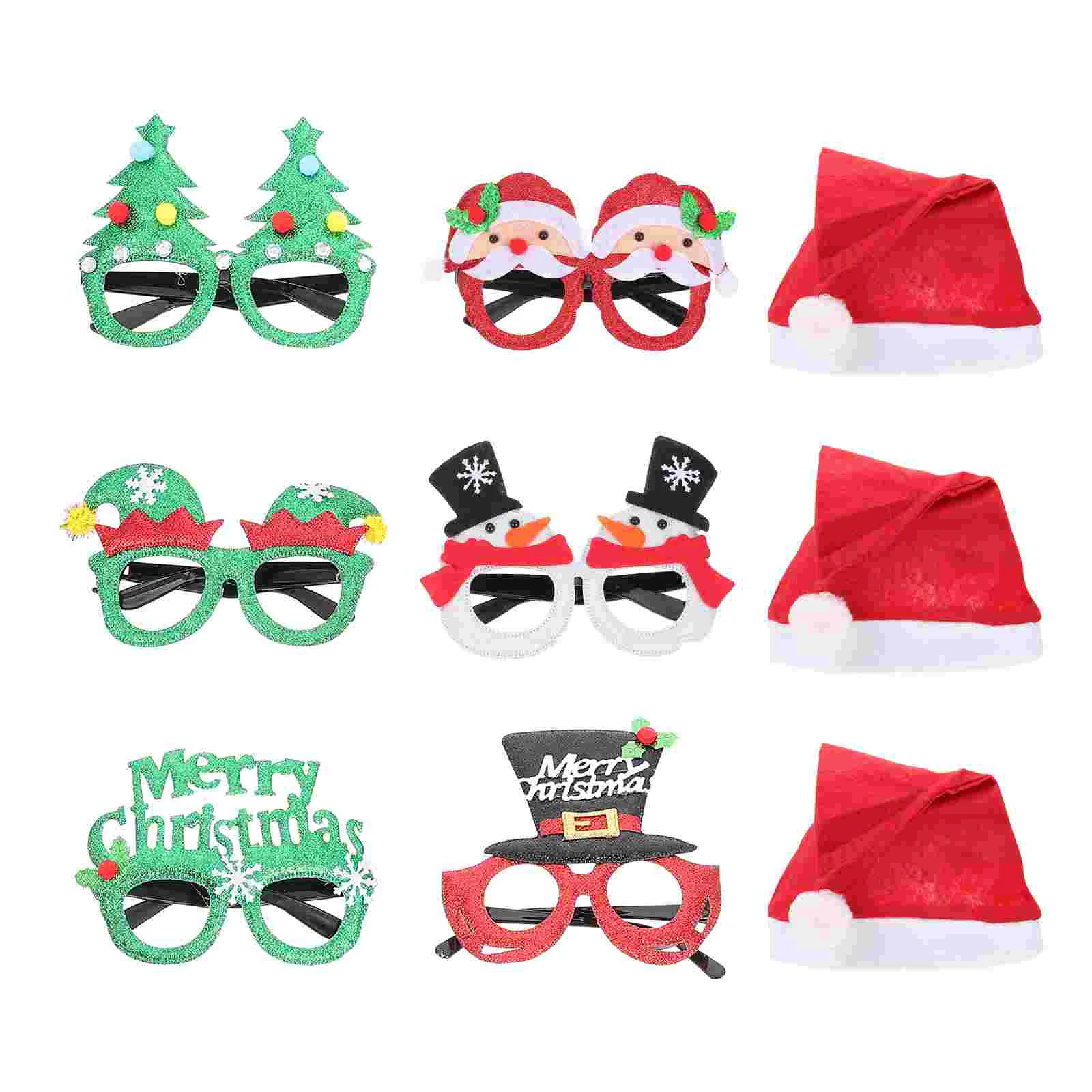 

Christmas Glasses Party Eyeglasses Headbands Headband Photo Frame Eyeweardecorative Funny Hat Set Holidayeyeglass Hats Antlers
