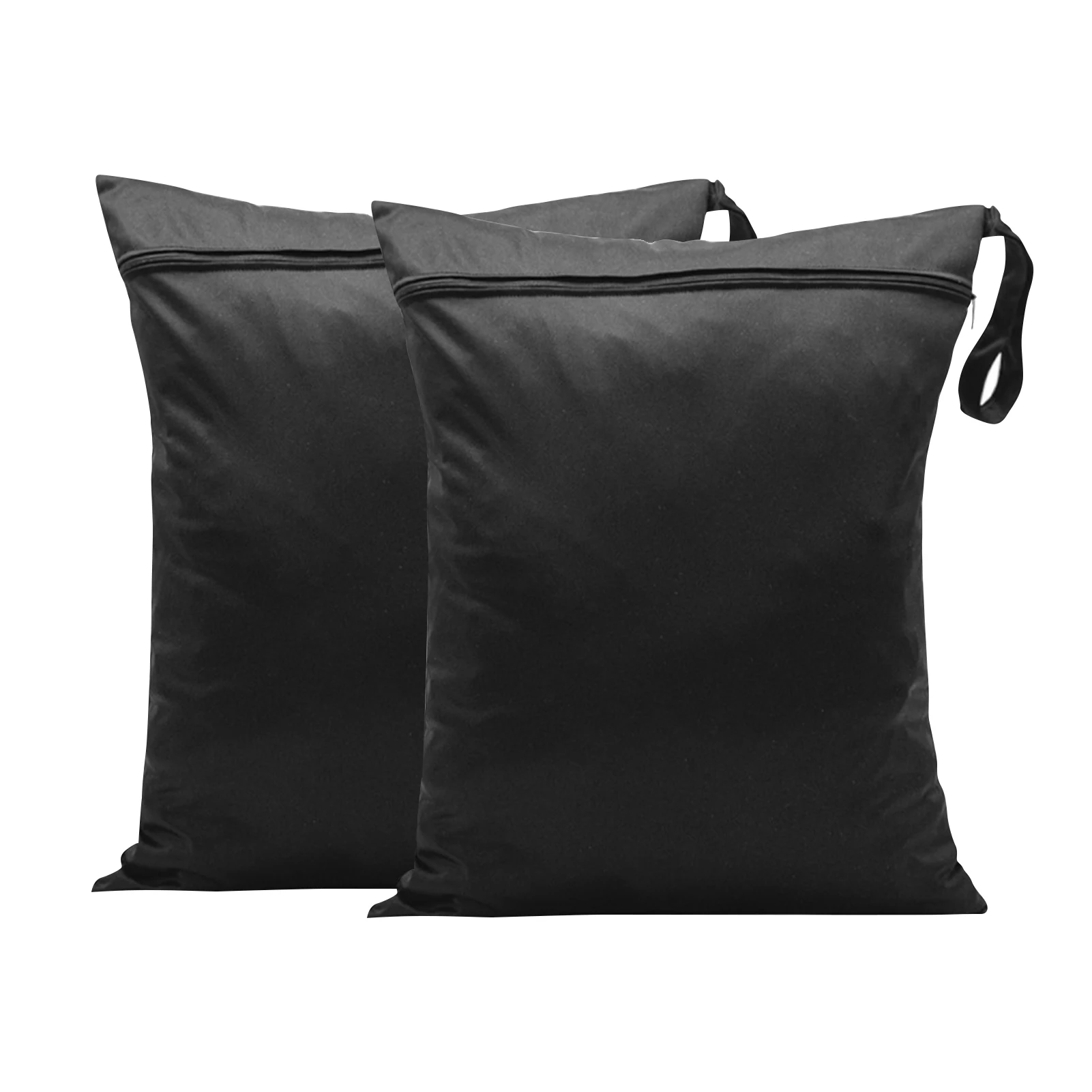 

2pcs Waterproof Pouch Zipper Wet Dry Clothes Large Capacity Storage Travel Laundry Bag Yoga Black Workout Washable Hanging Gym