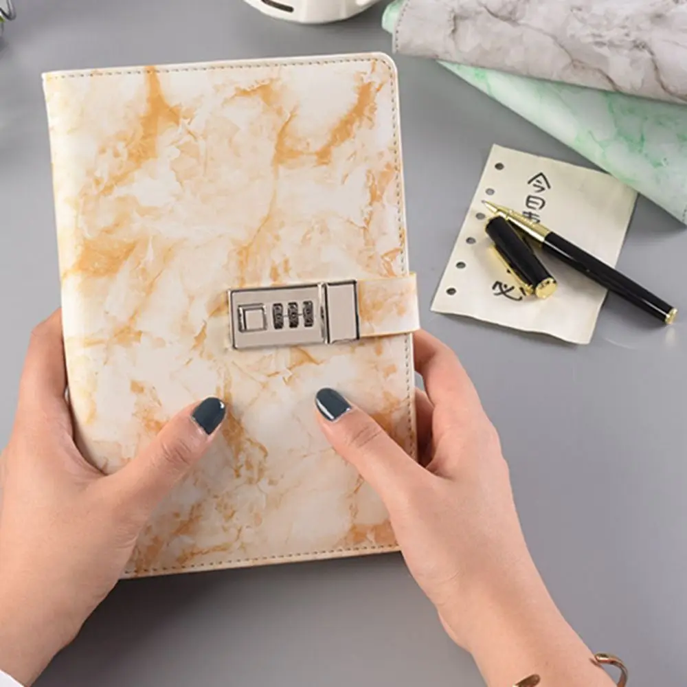 Бизнес-нотатки 96-страничный блокнот с паролем A5 мягкая мраморная текстура