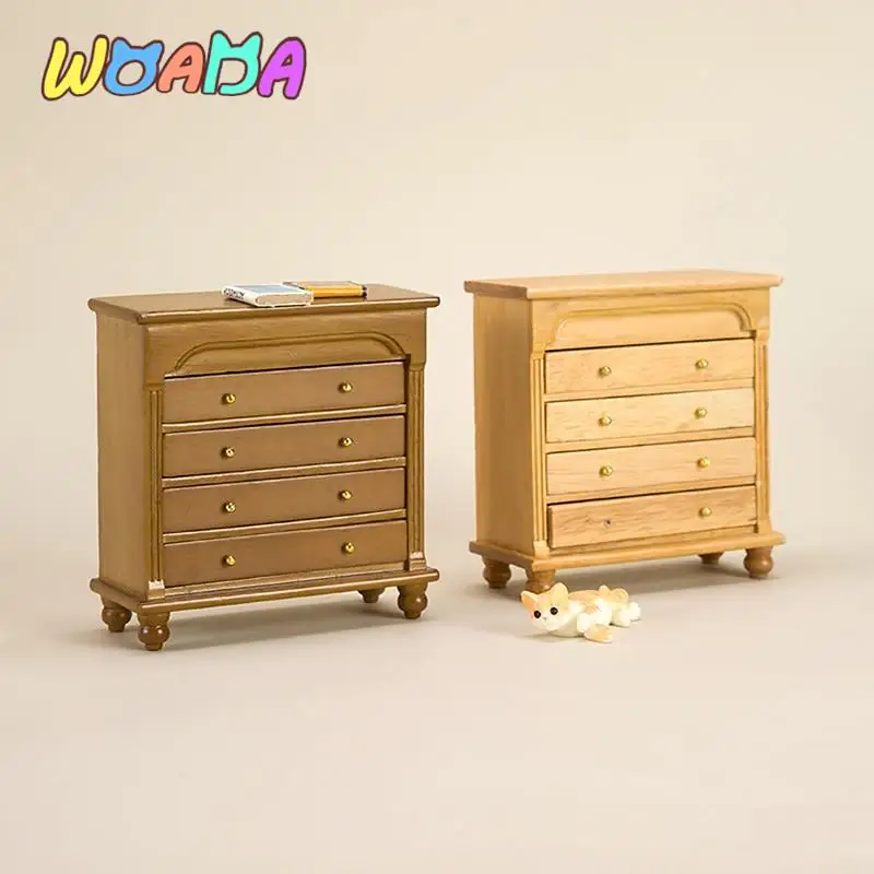 

1/12 Dollhouse Mini Cabinet Model Dolls House Sideboard Cupboard Living Room Furniture Decoration Accessories