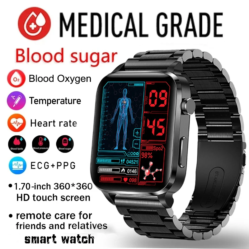 2023 New Smart Watch Men Laser Treatment Hyperglycemia Health Heart Rate Blood Pressure Sport Smartwatch Women Glucometer Watch