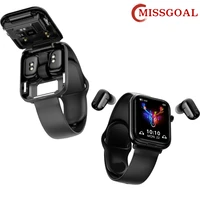 missgoal x8 smart watch wireless bluetooth compati earphone tws 2 in 1 sleep monitor men digital wrist watches for android ios