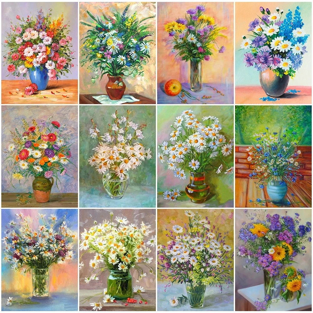 

Алмазная мозаика маргаритки Diy 5D, алмазная живопись, цветы, полная квадратная круглая стразы, искусственная Вышивка крестиком, украшение дл...