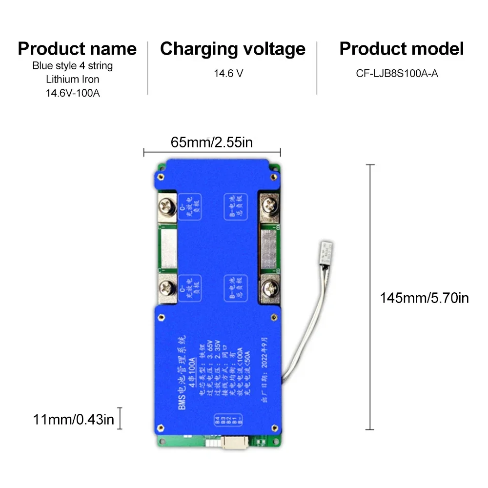 Фото BMS 8S 24V 100A LiFePO4 Баланс батареи Плата зарядки Эквалайзер NTC Эквалайзер защиты от температуры для эскутера/электрического велосипеда №4