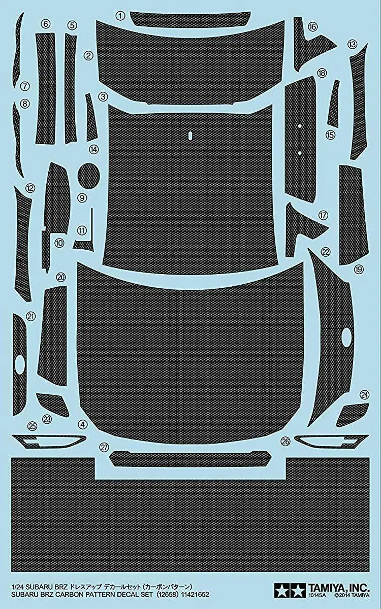

Tamiya 12658 1/24 Scale SUBARU BRZ Carbon Pattern Decal Set