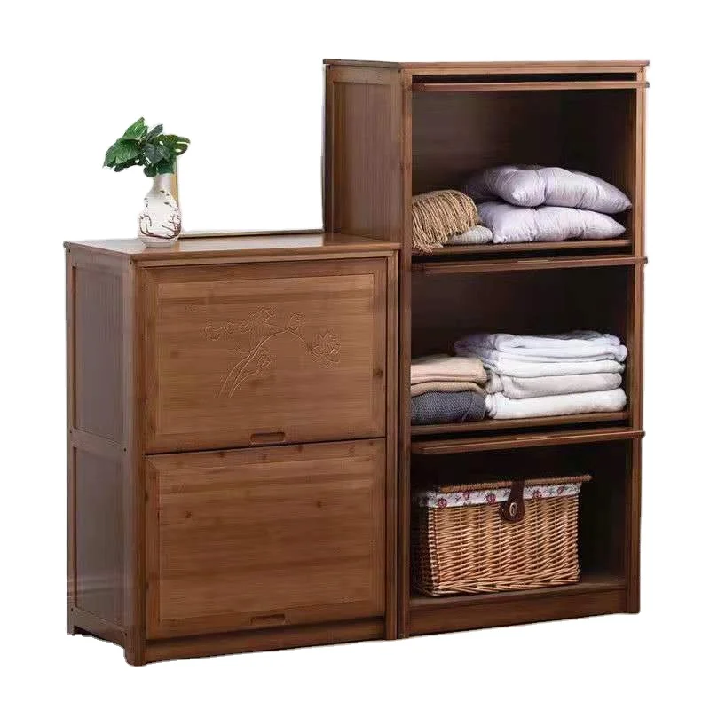 

Nanzhu clothes storage cabinet provincial space wardrobe small family simple and economical new solid wood lockers