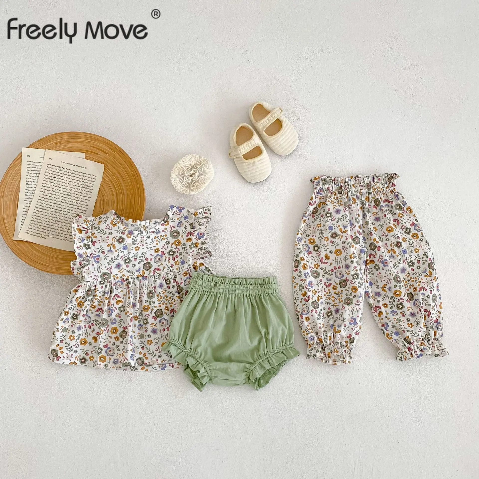 

2023 Fashion Baby Girls's Suit Summer Casual Clothes Set Top Rompers 2PCS Baby Clothing Set Infant Suits Kids Clothes