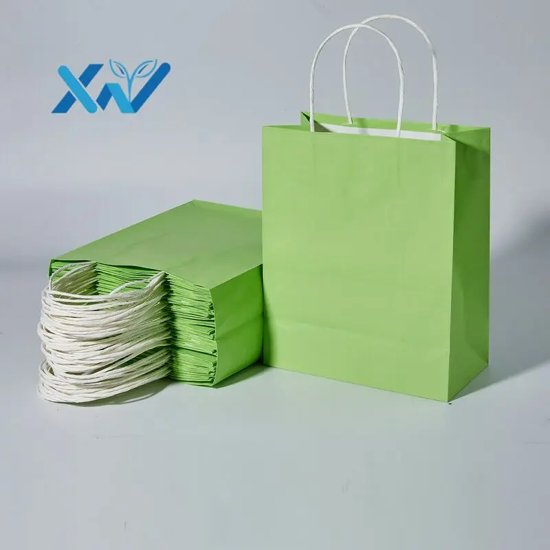

Eco-friendly Retail Clothing Shopping White Paper Bag with twist handle take away for Restaurant