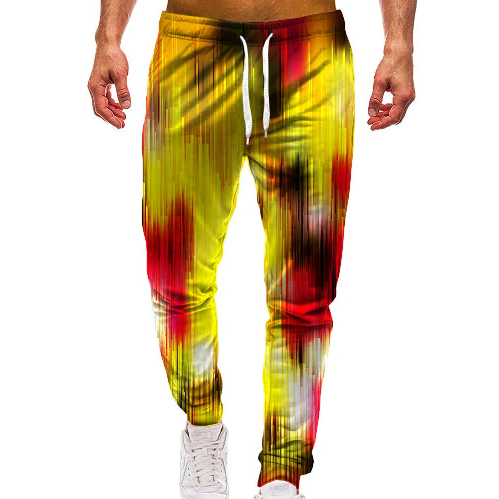 Unisex 3D Pattern Sports Psychedelic Print Pants Casual Texture Graphic Trousers Men/Women Sweatpants with Drawstring