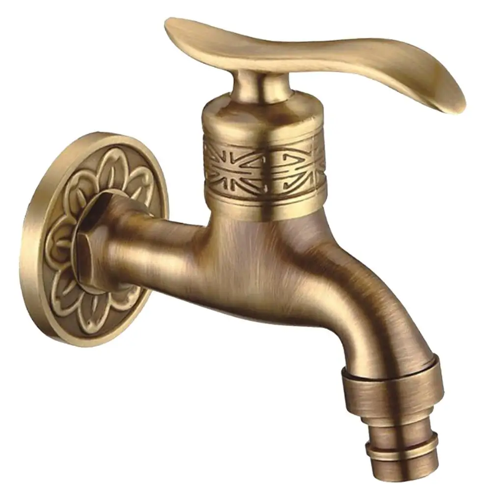 

Solid Brass Dragon Carved Single Cold Water Faucet Garden Bibcock Bathroom