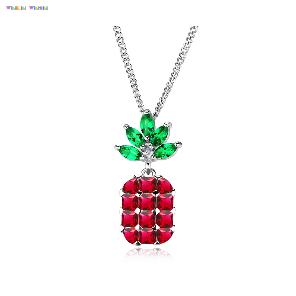 

WinkinWinsin Brand P Series Neck Chain Choker Necklaces Women Pineapple Pendant Necklaces Copper Zircon Inserted Women Necklaces