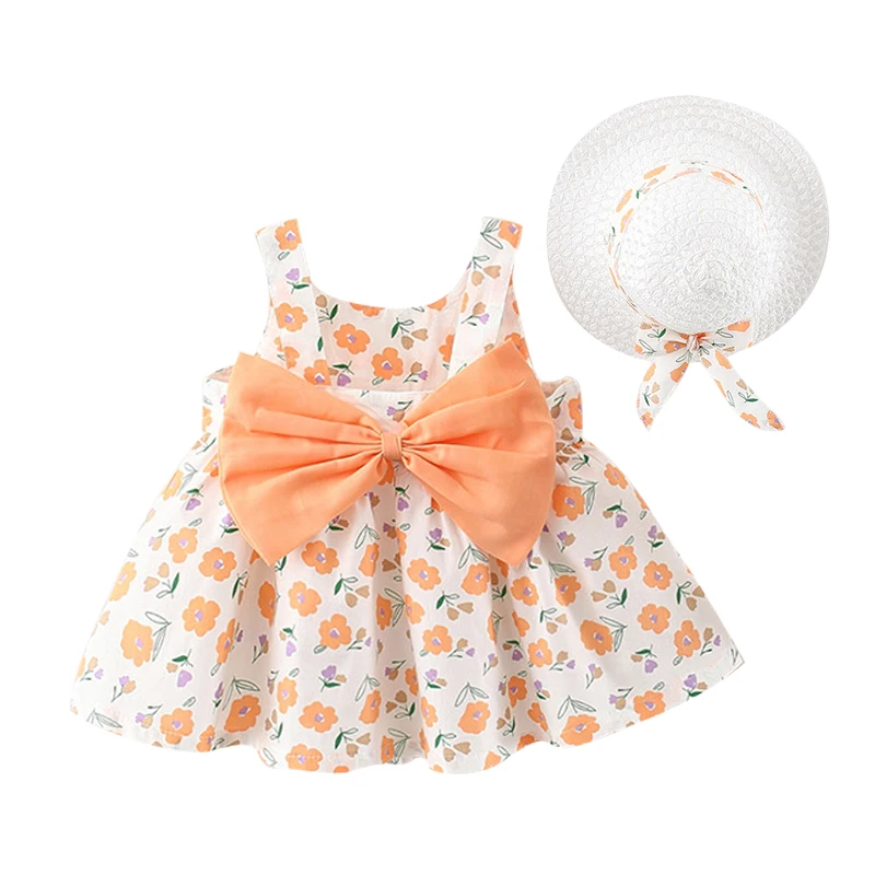 

Babzapleume из 2 предметов, летняя одежда для детей с года до трех детское платье в стиле Корейская принцесса милое платье с бантом для малышей пла...