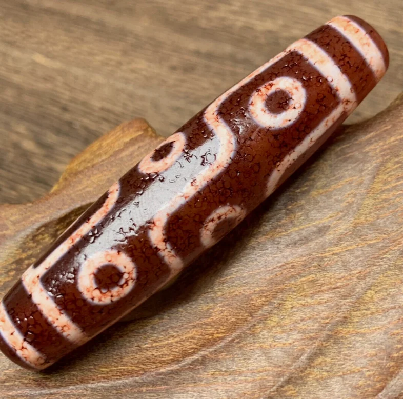 Тибетский непальский гималайский древний агат старый талисман Дзи 9-глазный