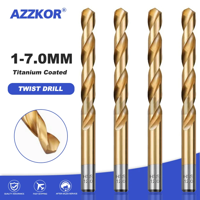 

Спиральные сверла AZZKOR 1.0~7.0 мм, 10 шт.