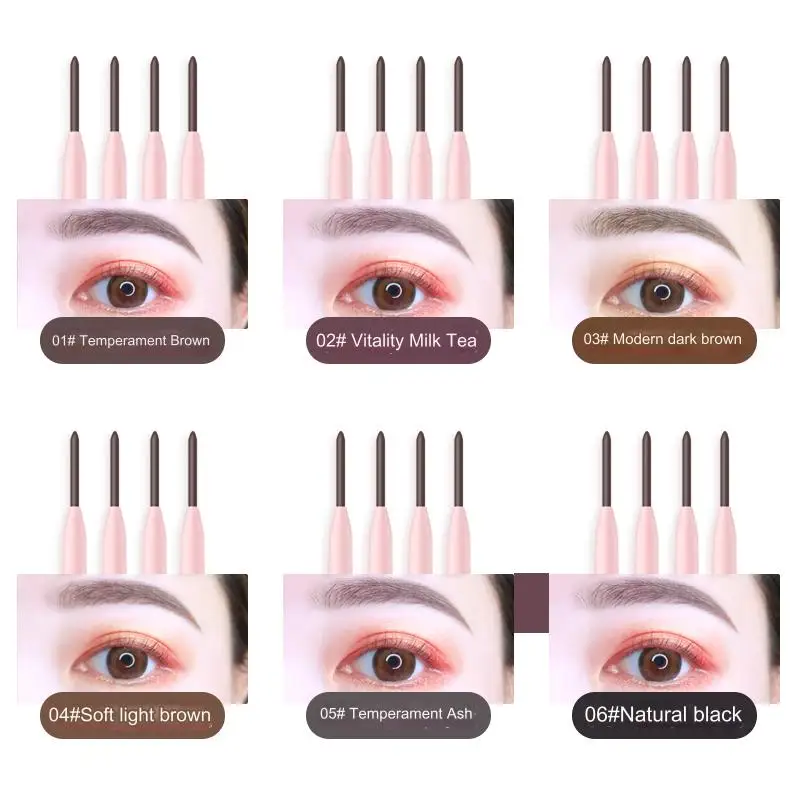 6-цветный двусторонний карандаш для бровей KiT водостойкий макияж долговечный не